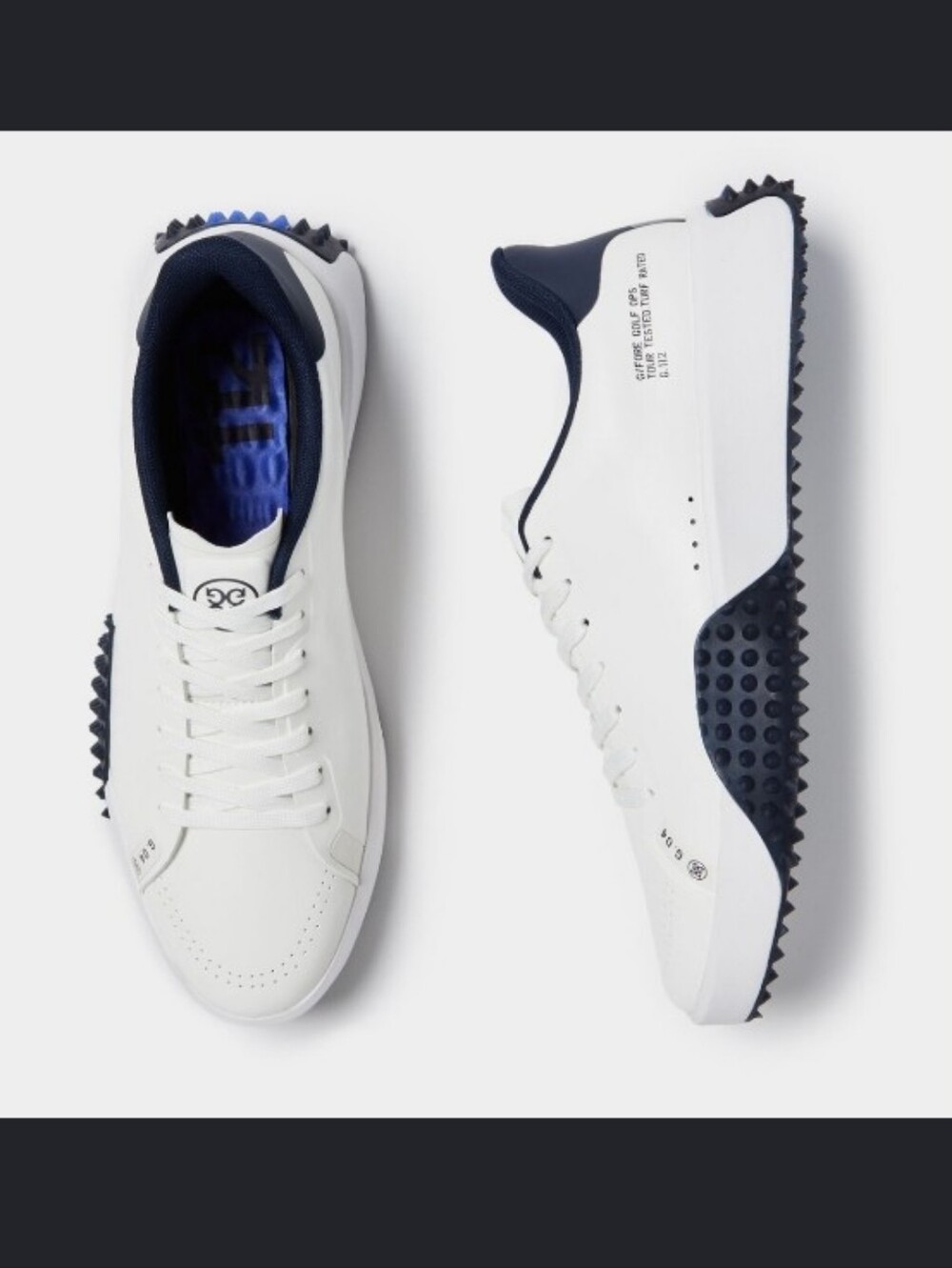 NWB G/FORE Snow/Twilight Men's G.112 P.U. Leather Spikeless Golf Shoe Size 12.5